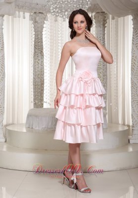 Ruffles Layered Homecoming Dress With Tea-length