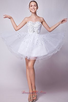 A-line Prom Dress Beading Mini-length