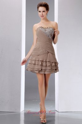 Short Prom Dress BeadingSequins Layered Prom Gowns
