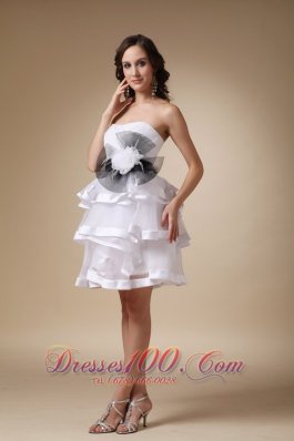 Hand Made Flower Prom Homecoming Dress Layered Ruffles