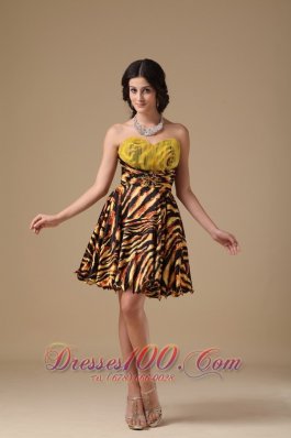 Leopard Beading Prom Dress Multi-color Mini