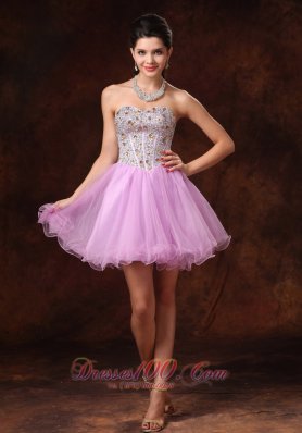 Beaded Sweetheart Lavender Short Cocktail Prom Gowns