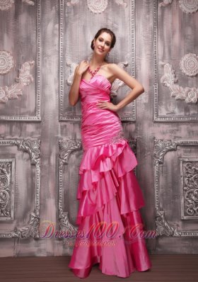 Pink Sweetheart Beading Prom Dress For Formal Evening