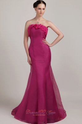Fuchsia Mermaid Prom Homecoming Dress Strapless