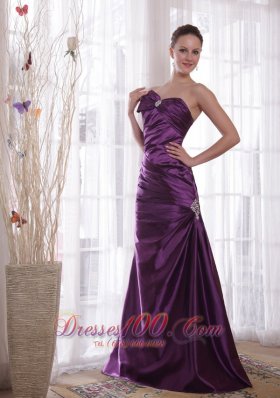 Pleats Purple Prom Evening Dress Sweetheart Taffeta