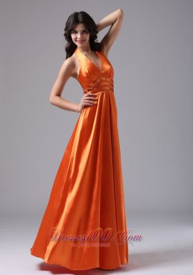 Pailette Halter Orgage Red Evening Dress For Prom