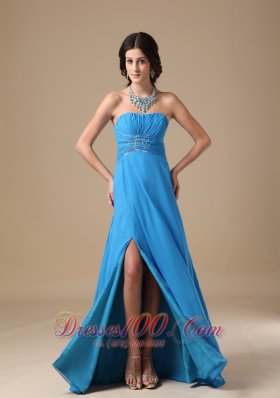 Ruch Sky Blue Prom Evening Dress Beading Chiffon