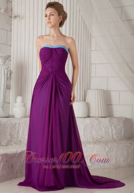 Eggplant Purple Ruched Prom Evening Dress Brush