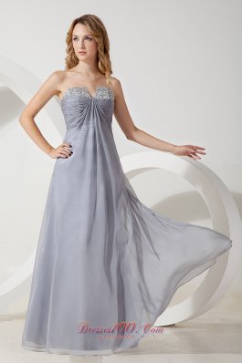 Shakiras formal attire Grey Chiffon Prom Dress