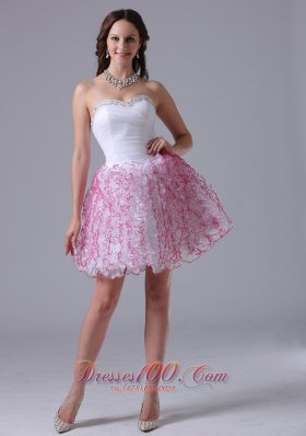 Ruffles Sweetheart Prom Cocktail Graduation Dress in White