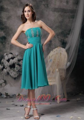 Beautiful Strapless Knee-length Prom Red Carpet Dress