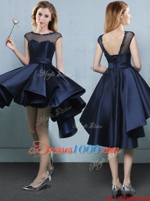Cap Sleeves Appliques Lace Up Dama Dress for Quinceanera