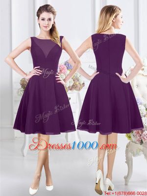 Purple Bateau Neckline Ruching Quinceanera Court Dresses Sleeveless Zipper