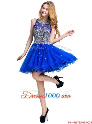 Scoop Sleeveless Beading Zipper Evening Dresses