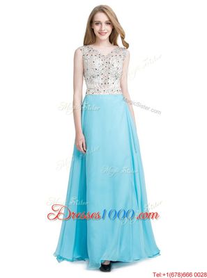Glorious Scoop Sleeveless Beading Zipper Formal Evening Gowns