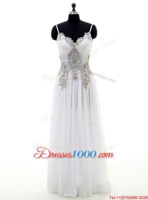 Fitting Scoop White Sleeveless Satin Sweep Train Zipper Bridal Gown for Wedding Party