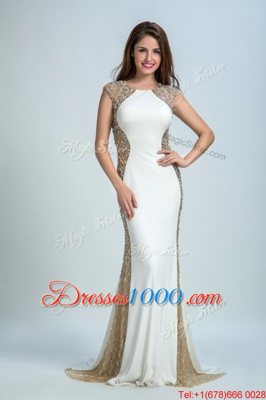 White Sleeveless Chiffon and Tulle Backless Going Out Dresses for Prom and Party