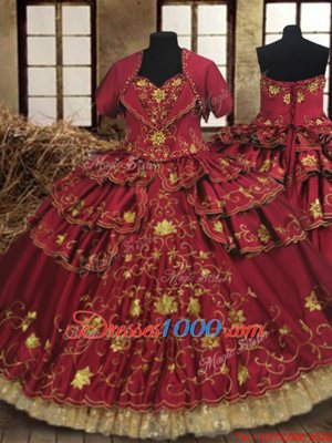 Sleeveless Lace Up Floor Length Beading and Embroidery and Ruffled Layers Sweet 16 Dress