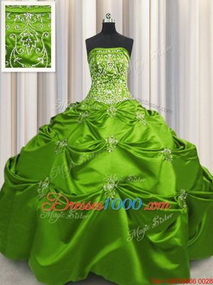 Best Selling Sleeveless Floor Length Beading and Appliques and Embroidery Lace Up Quinceanera Dress