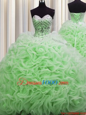 Hot Sale With Train Lace Up Quinceanera Gown Baby Blue and In for Military Ball and Sweet 16 and Quinceanera with Beading and Appliques Brush Train