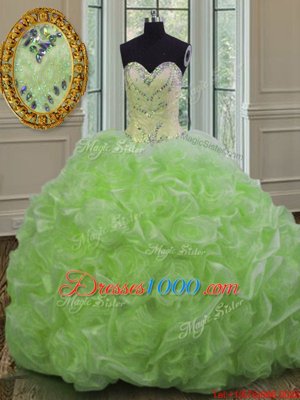 Best Sweep Train Ball Gowns 15th Birthday Dress Sweetheart Organza Sleeveless Lace Up
