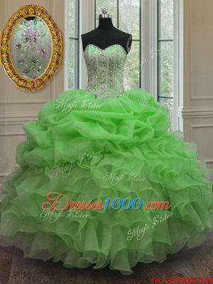Popular Pick Ups Sweetheart Sleeveless Lace Up Quinceanera Dress Organza