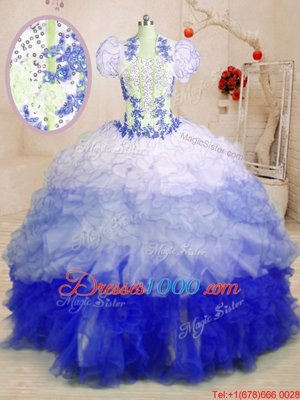 With Train Ball Gowns Sleeveless Multi-color Sweet 16 Quinceanera Dress Brush Train Lace Up