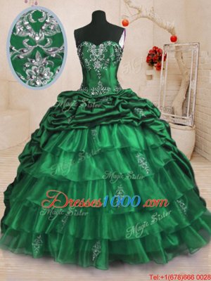Sleeveless Beading and Ruffles Lace Up Quinceanera Gowns