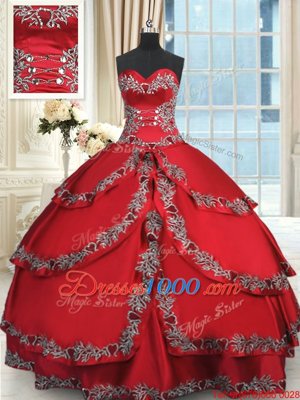 Admirable Wine Red Sleeveless Beading and Embroidery and Ruffled Layers Floor Length Ball Gown Prom Dress