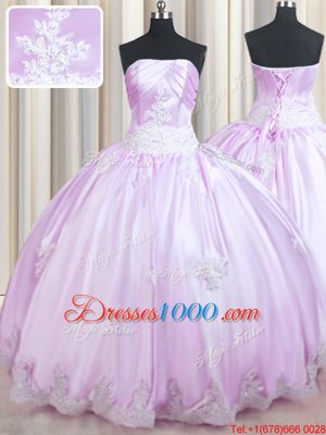Sleeveless Lace Up Floor Length Beading and Appliques Sweet 16 Dress