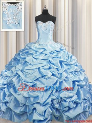 Brush Train Sleeveless Sweep Train Lace Up Beading and Pick Ups Quinceanera Dresses