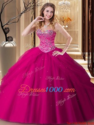 Simple Sleeveless Lace Up Floor Length Beading 15th Birthday Dress