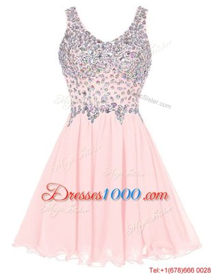 Clearance Straps Sleeveless Chiffon Party Dress for Toddlers Beading Zipper