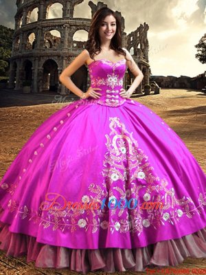 Captivating Satin Sleeveless Floor Length Quinceanera Dress and Embroidery