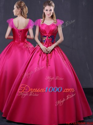 Flare With Train Aqua Blue Quinceanera Dresses Tulle Brush Train Sleeveless Appliques