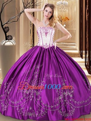 Charming Floor Length Ball Gowns Sleeveless Purple Quinceanera Gown Lace Up