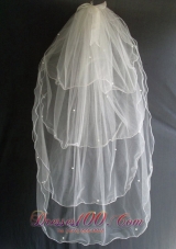 Beading Fashionable Wedding Veils Tulle Layers