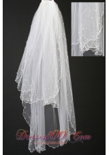Beautiful Organza Popular Veils Pearl Trim Edge