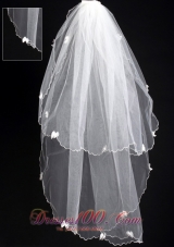 Romantic Organza Popular Veils Appliques Decorate