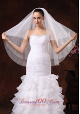 Stylish Fingertip Wedding Veil Three-tier Tulle