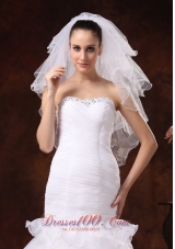 Elbow Four-tier Wedding Veil with Pencil Edge