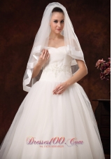 Tulle with Taffeta Trim Modest Bridal Veil for Wedding