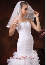 Discount Taffeta Trim Edge Tulle Bridal Veils for Wedding