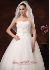 White Drop Tulle Bridal Veils Cheap for Brides