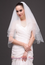 Oval Shaped Two-tier Organza Graceful Wedding Veils