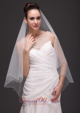 Two-tier Veil For Wedding Party Tulle Drop