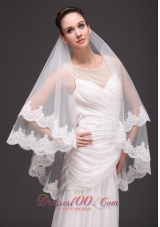 Modest Wedding Lace 2013 Two-tiered Tulle