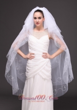 Embroidery Tulle Bridal Veil Dropped