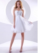 Beading Prom Dress One Shoulder Organza Knee-length