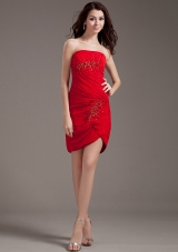 Beading Red Mini-length Prom Dress 2013 New Arrival